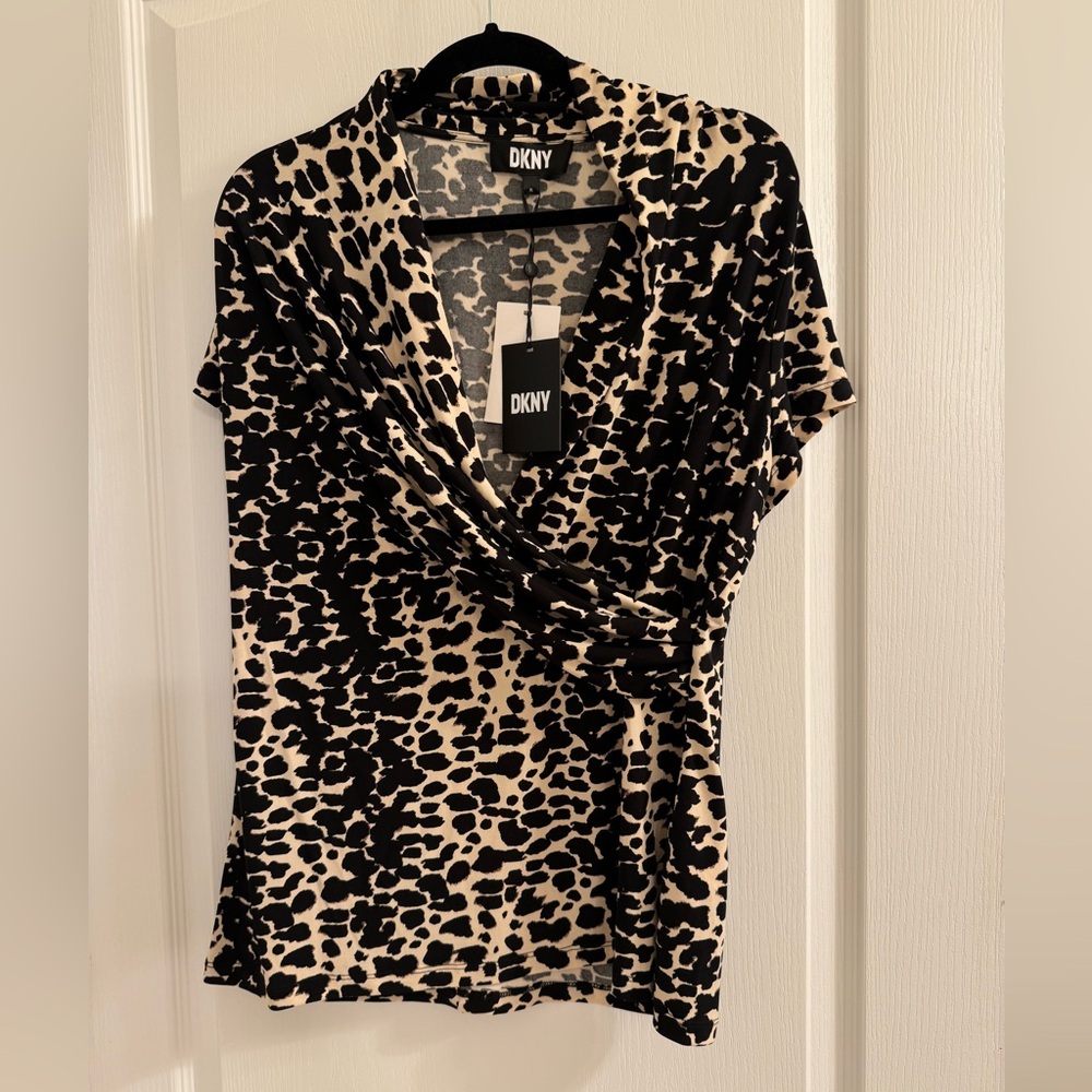 DKNY Cheetah Print Blouse